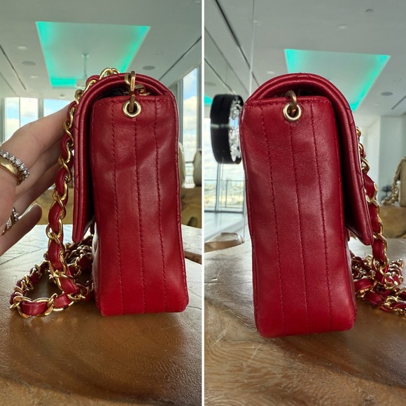 LOT 1800 24K gold plated CHANEL vintage XL CC rectangular flap 1989-1991 - Picture 8 of 17